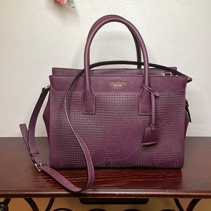 Plum Kate Spade Cameron Street Candace Perforated Satchel